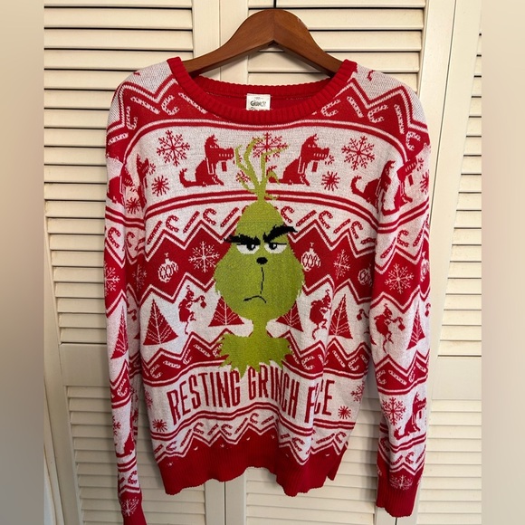 Dr. Seuss Grinch Red and White Sweater - Picture 1 of 3